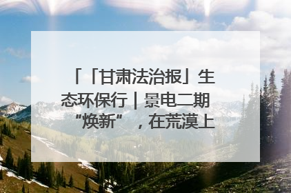 「甘肃法治报」生态环保行｜景电二期“焕新”，在荒漠上筑起一道绿色长城