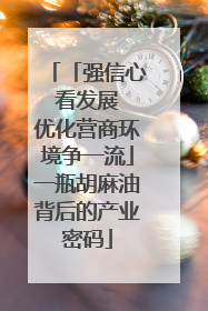 「强信心 看发展 优化营商环境争一流」一瓶胡麻油背后的产业密码