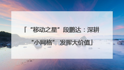 “移动之星”段鹏达：深耕“小网格” 发挥大价值