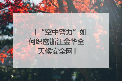 “空中警力”如何织密浙江金华全天候安全网
