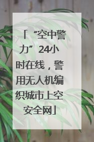 “空中警力”24小时在线，警用无人机编织城市上空安全网
