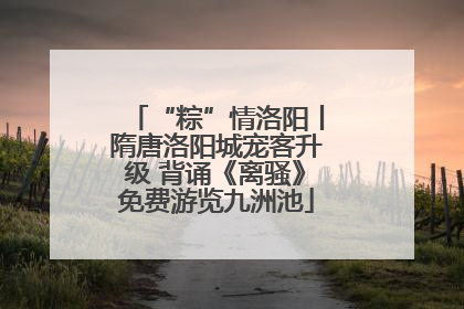 “粽”情洛阳丨隋唐洛阳城宠客升级 背诵《离骚》免费游览九洲池