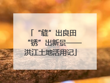 “缝”出良田 “锈”出新景——洪江土地活用记