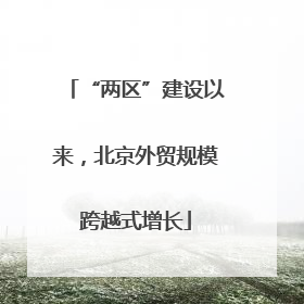 “两区”建设以来，北京外贸规模跨越式增长