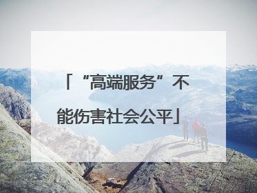 “高端服务”不能伤害社会公平