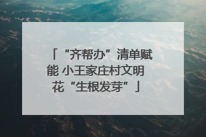 “齐帮办”清单赋能 小王家庄村文明花“生根发芽”