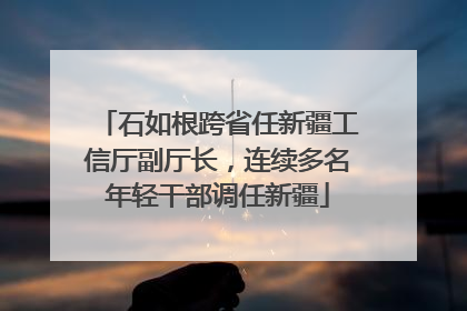 石如根跨省任新疆工信厅副厅长，连续多名年轻干部调任新疆