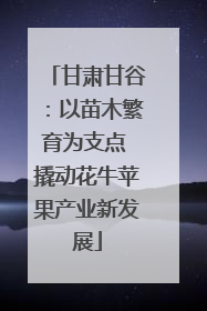 甘肃甘谷：以苗木繁育为支点 撬动花牛苹果产业新发展
