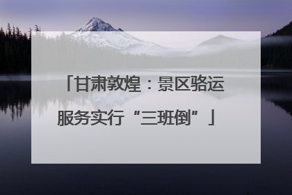 甘肃敦煌：景区骆运服务实行“三班倒”
