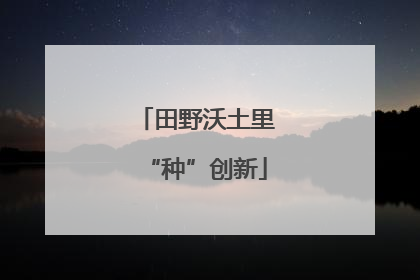 田野沃土里“种”创新