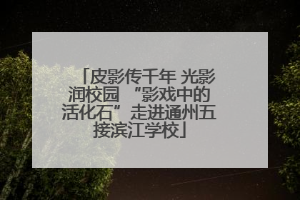 皮影传千年 光影润校园 “影戏中的活化石”走进通州五接滨江学校