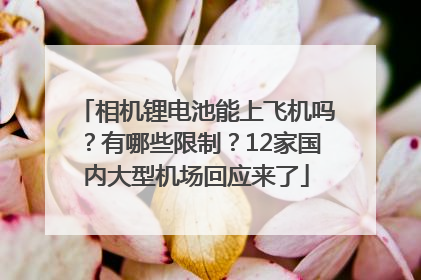 相机锂电池能上飞机吗？有哪些限制？12家国内大型机场回应来了