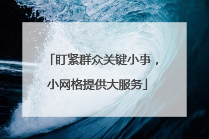 盯紧群众关键小事，小网格提供大服务