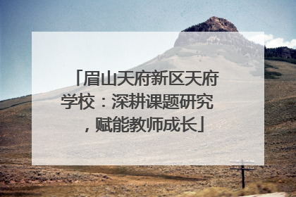 眉山天府新区天府学校：深耕课题研究，赋能教师成长
