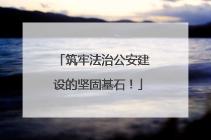 筑牢法治公安建设的坚固基石！