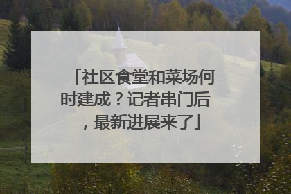 社区食堂和菜场何时建成？记者串门后，最新进展来了