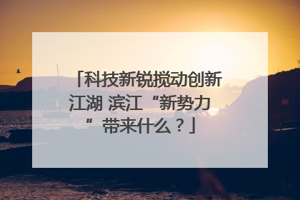 科技新锐搅动创新江湖 滨江“新势力”带来什么？