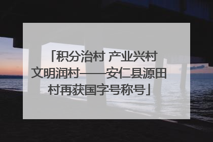 积分治村 产业兴村 文明润村——安仁县源田村再获国字号称号