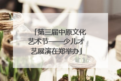 第三届中原文化艺术节——少儿才艺展演在郑举办