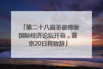 第二十八届圣彼得堡国际经济论坛开幕，普京20日将致辞