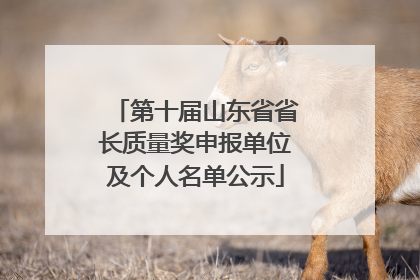 第十届山东省省长质量奖申报单位及个人名单公示