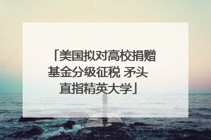 美国拟对高校捐赠基金分级征税 矛头直指精英大学