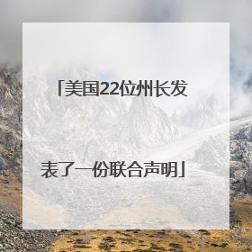 美国22位州长发表了一份联合声明