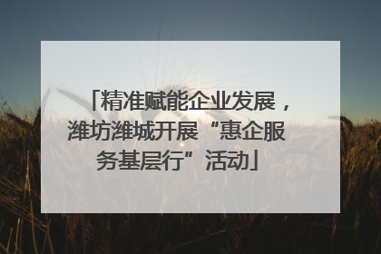 精准赋能企业发展，潍坊潍城开展“惠企服务基层行”活动