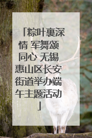 粽叶裹深情 军舞颂同心 无锡惠山区长安街道举办端午主题活动