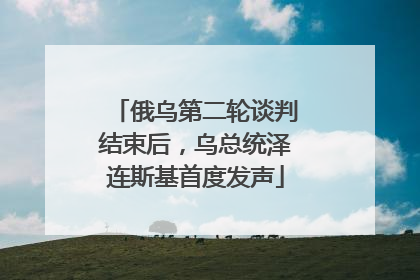 俄乌第二轮谈判结束后，乌总统泽连斯基首度发声