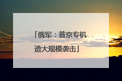 俄军：普京专机遭大规模袭击