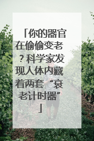 你的器官在偷偷变老？科学家发现人体内藏着两套“衰老计时器”