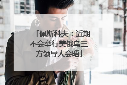 佩斯科夫：近期不会举行美俄乌三方领导人会晤