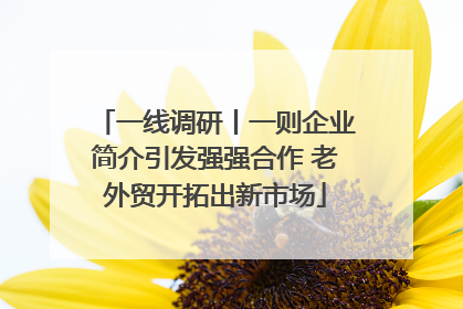 一线调研丨一则企业简介引发强强合作 老外贸开拓出新市场