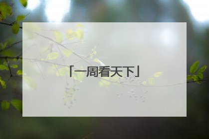 一周看天下