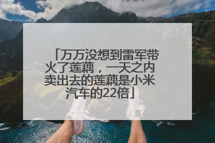 万万没想到雷军带火了莲藕，一天之内卖出去的莲藕是小米汽车的22倍