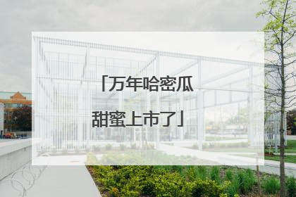 万年哈密瓜甜蜜上市了