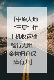 中原大地“三夏”忙丨机收运输畅行无阻 金粒归仓保障有力