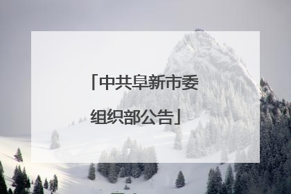中共阜新市委组织部公告