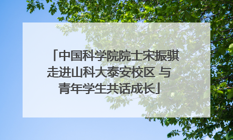 中国科学院院士宋振骐走进山科大泰安校区 与青年学生共话成长