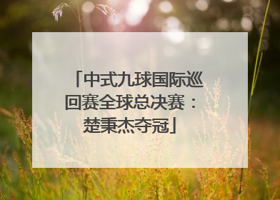 中式九球国际巡回赛全球总决赛：楚秉杰夺冠