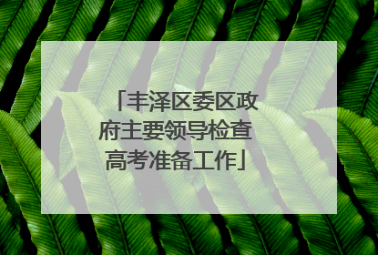 丰泽区委区政府主要领导检查高考准备工作