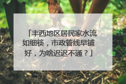 丰西地区居民家水流如细筷，市政管线早铺好，为啥迟迟不通？