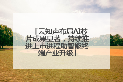 云知声布局AI芯片成果显著，持续推进上市进程助智能终端产业升级