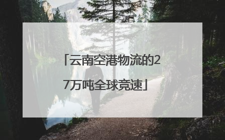 云南空港物流的27万吨全球竞速