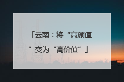 云南：将“高颜值”变为“高价值”