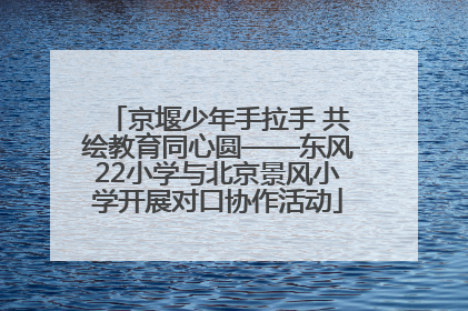 京堰少年手拉手 共绘教育同心圆——东风22小学与北京景风小学开展对口协作活动