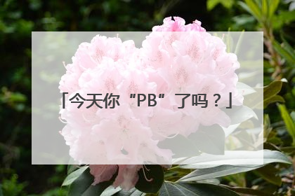 今天你“PB”了吗？