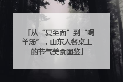 从“夏至面”到“喝羊汤”，山东人餐桌上的节气美食图鉴