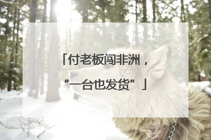 付老板闯非洲，“一台也发货”